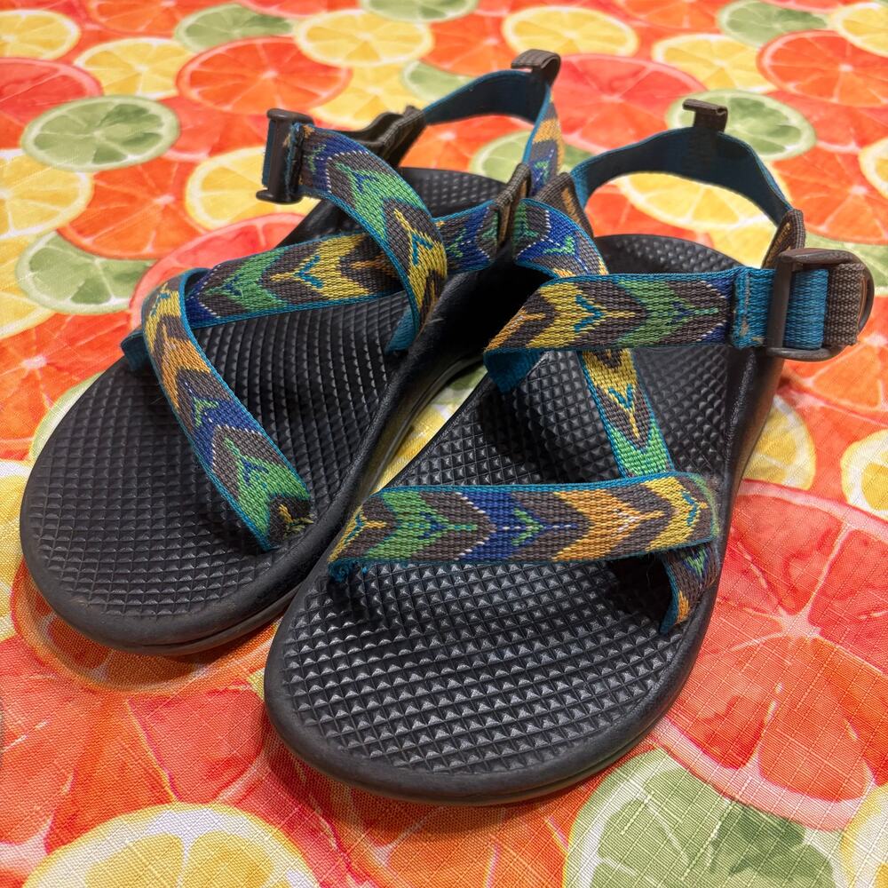 Chaco Kids Junior Z1 EcoTread Sandals US 2 Blue Green